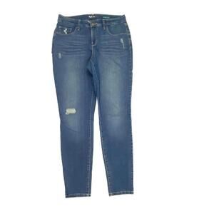 Style & Co Skinny Leg Distressed Women's size 8 Dark Wash Blue Denim jeans